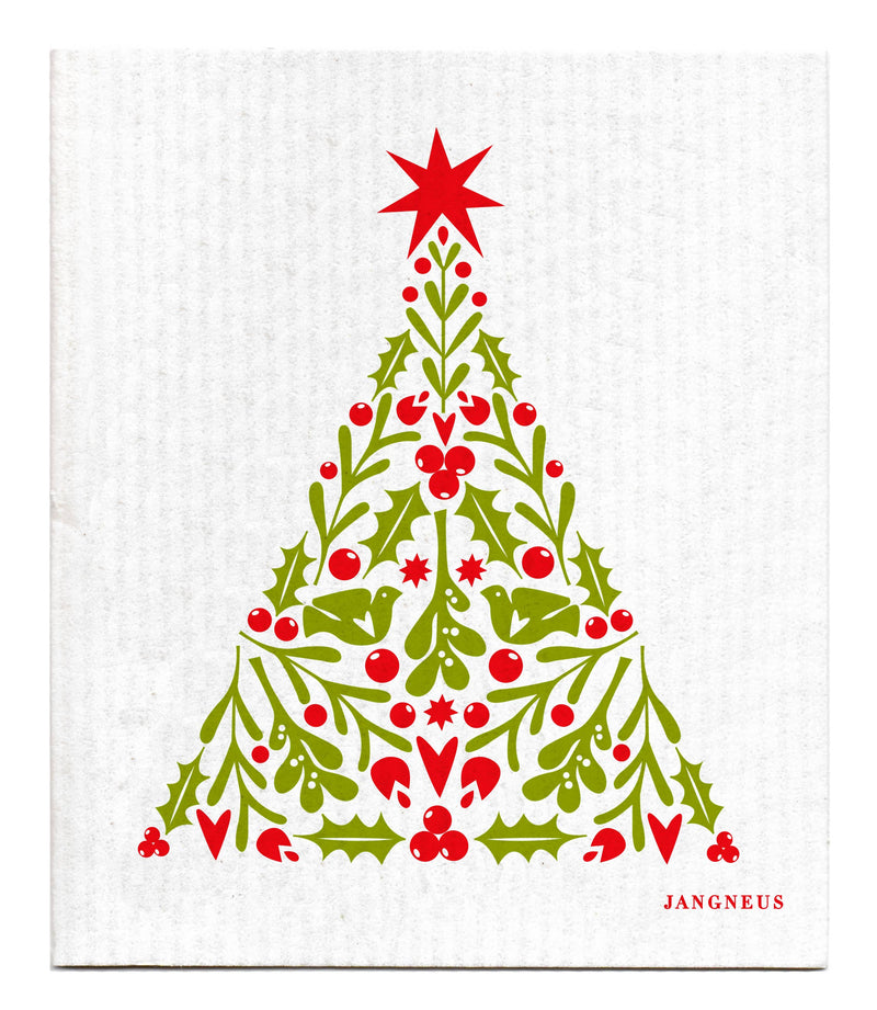 Swedish Dishcloth - Tree - Red