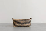 Rectangular Tray Basket, jute - striped: Set/2