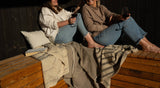 Solace Slub Linen Throw, Stripe