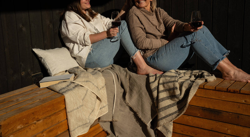 Solace Slub Linen Throw, Stripe