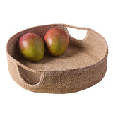 Round woven seagrass basket