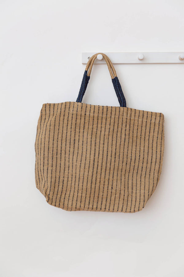 Reusable Tote Bag | Jute | Indigo Stripe