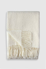 Wool Boucle Throw: Ivory - 55"x78"