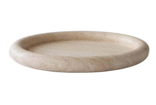 Travertine Tray Round: Large | Cream