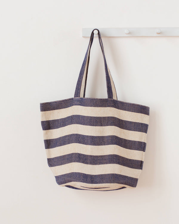 Shoulder Bag | Jute | Provence Stripe