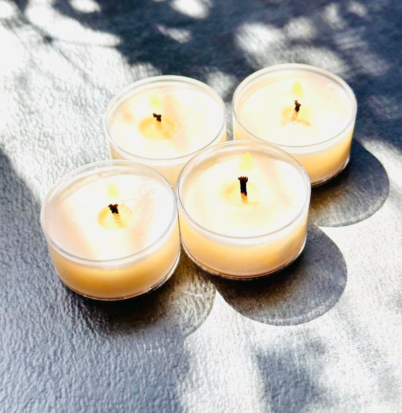 UNSCENTED Soy Wax Tea Light Candles: Set/6