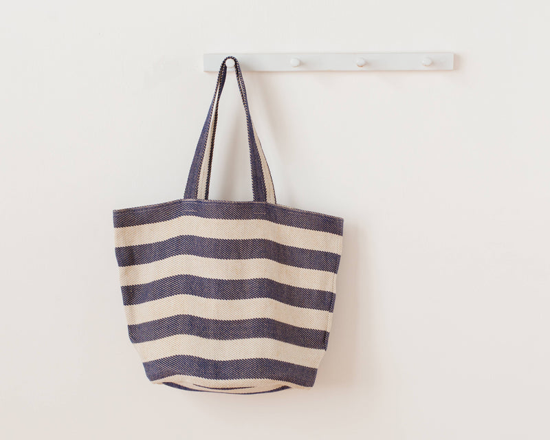 Shoulder Bag | Jute | Provence Stripe