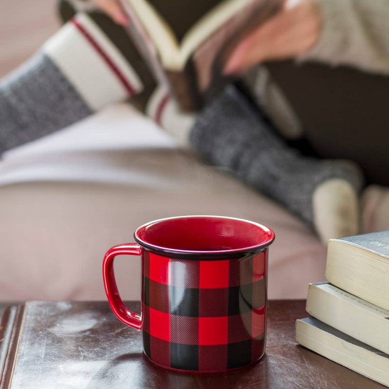 Buffalo Check Mug: 12 oz