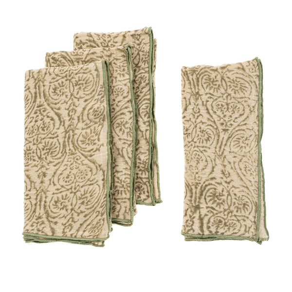 Aria Block Print Napkins S/4