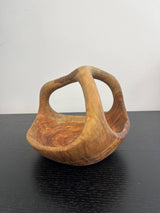 Oval Bowl - Handle Natural Wood
