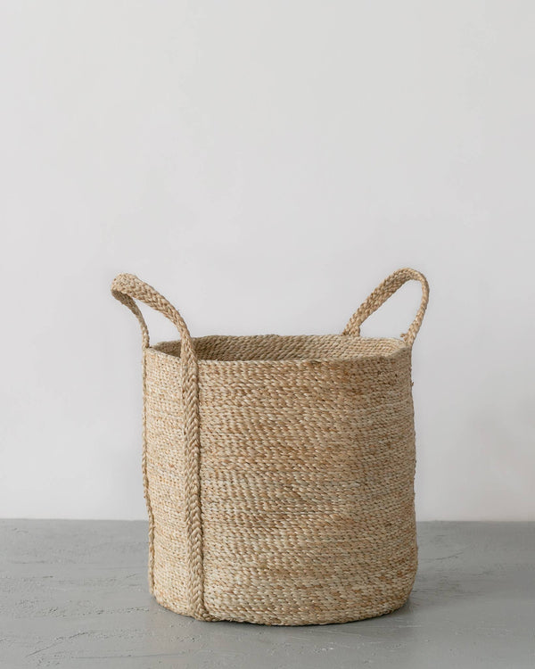 Round Laundry Basket, jute: Natural
