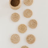 Handwoven Jute Round Coasters - Set of 8