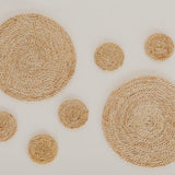 Handwoven Jute Round Coasters - Set of 8