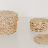 Handwoven Jute Round Coasters - Set of 8