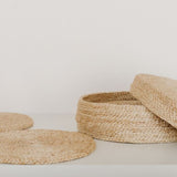 Handwoven Jute Round Placemats - Set of 8
