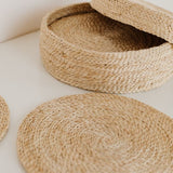 Handwoven Jute Round Placemats - Set of 8