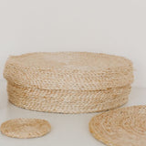 Handwoven Jute Round Placemats - Set of 8