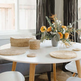 Handwoven Jute Round Placemats - Set of 8