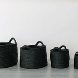 Oval Jute Baskets - Charcoal