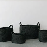 Oval Jute Baskets - Charcoal