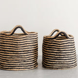 Oval Jute Baskets - Stripes