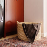 Palm Leaf Laundry Basket Low Oval