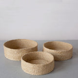 Round Low Jute Baskets Trio