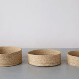 Round Low Jute Baskets Trio