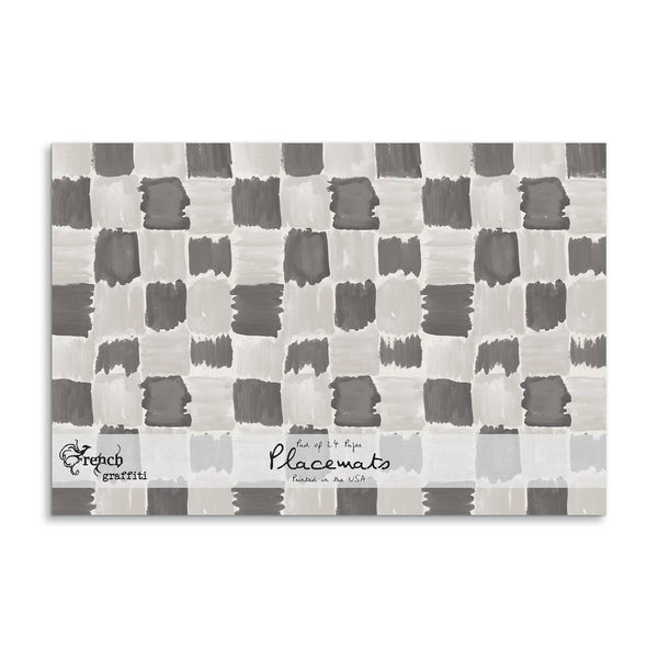 B/W Checkerboard Paper Placemats