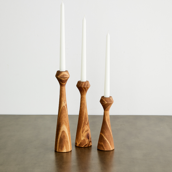 Tapered Candlestick: Cognac, Small