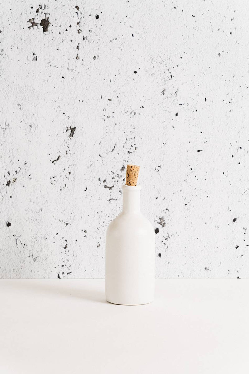 Stoneware Olive Oil Bottle | Matte White
