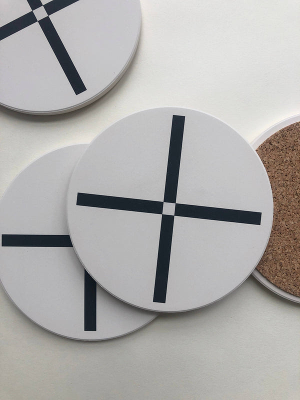 PLUS Ceramic Coasters: Set/4