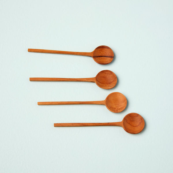 Teak Thin-handled Spoons: Set/4