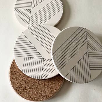 DECO Ceramic Coasters: Set/4
