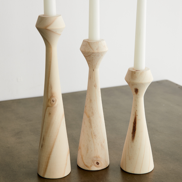 Tapered Candlestick: Natural, Large